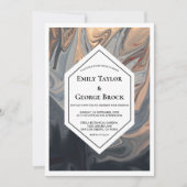 Elegant Minimal Black Terracotta Abstract Wedding Kaart (Voorkant)