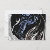 Elegant Minimal Black White Blue Abstract Wedding RSVP Kaartje (Achterkant)