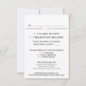Elegant Minimal Black & White Calligraphy Wedding RSVP Kaartje (Achterkant)