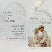 Elegant Minimal Black & White Winter Wedding Kaart