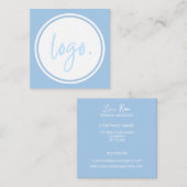 ELEGANT MINIMAL BLUE AND WHITE COMPANY LOGO CUSTOM VIERKANTE VISITEKAARTJE (Voorkant / Achterkant)