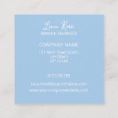 ELEGANT MINIMAL BLUE AND WHITE COMPANY LOGO CUSTOM VIERKANTE VISITEKAARTJE (Achterkant)