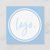 ELEGANT MINIMAL BLUE AND WHITE COMPANY LOGO CUSTOM VIERKANTE VISITEKAARTJE (Voorkant)