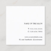 Elegant Minimal Blue Black Scissors Haarstylist Vierkante Visitekaartje (Achterkant)