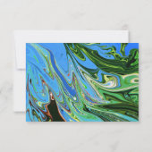 Elegant Minimal Blue Green Abstract Paint Wedding RSVP Kaartje (Achterkant)