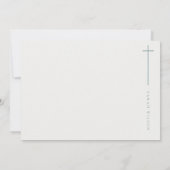 Elegant Minimal Blue Typography Photo Baptisme Bedankkaart (Achterkant)