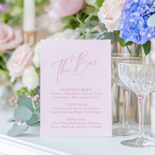 Elegant Minimal Blush Pink Vrijgezellenfeest Bar M