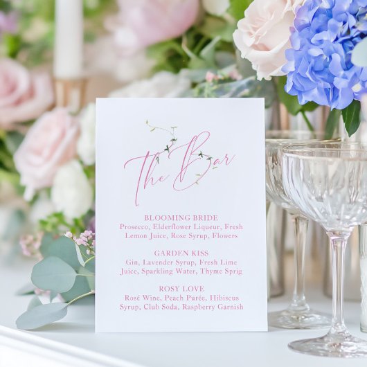 Elegant Minimal Blush Pink Vrijgezellenfeest Bar M