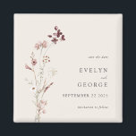 Elegant Minimal Boho Floral Wedding Save the Date Magneet<br><div class="desc">Elegante minimalistische Boho Floral Wedding Save the Date Magnet</div>