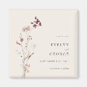 Elegant Minimal Boho Floral Wedding Save the Date Magneet (Voorkant)