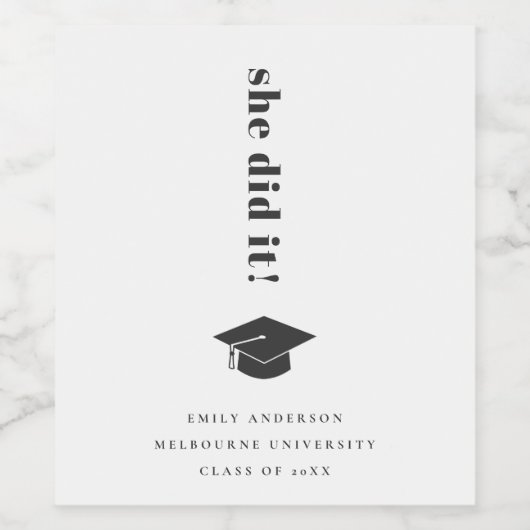 Elegant Minimal Bold Typography Gradup Wijn Etiket (Enkel label)