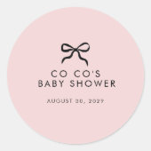 Elegant minimal boog Baby shower Ronde Sticker (Voorkant)