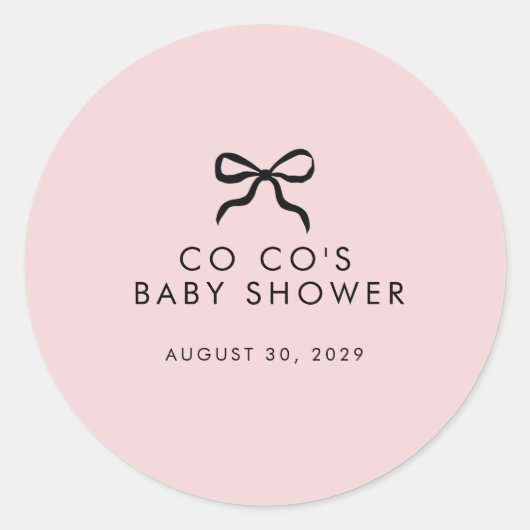 Elegant minimal boog Baby shower Ronde Sticker (Voorkant)