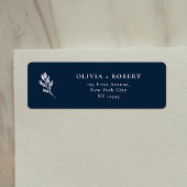 Elegant Minimal Botanical Wedding Return Address Etiket