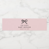 Elegant Minimal Bow Baby shower Waterflesetiket Waterfles Etiket (Enkel label)