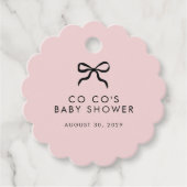 Elegant Minimal Bow Blush Pink Baby Shower Candle  Bedankjes Labels (Voorkant)