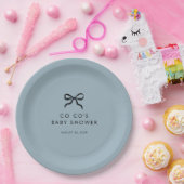 Elegant Minimal Bow Boy Baby shower Papieren Bordje (Feest)