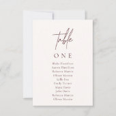 Elegant Minimal Bruiloft Zitkaart Tafelnummer (Voorkant)