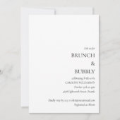 Elegant Minimal Brunch Bubble Vrijgezellenfeest Wh Kaart (Voorkant)