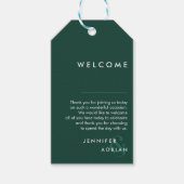 Elegant Minimal Brunswick Green Modern Wedding Cadeaulabel (Voorkant)