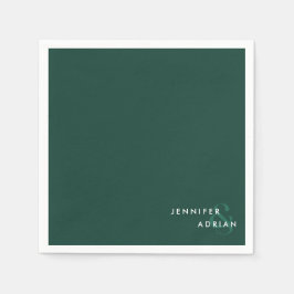 Elegant Minimal Brunswick Green Modern Wedding Servet
