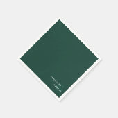 Elegant Minimal Brunswick Green Modern Wedding Servet (Hoek)