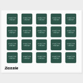 Elegant Minimal Brunswick Green Modern Wedding Vierkante Sticker (Vel)