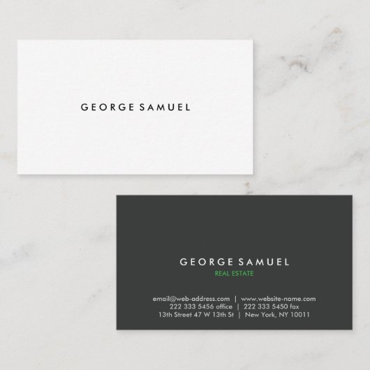 Elegant Minimal Business Branding Visitekaartje (Voorkant / Achterkant)