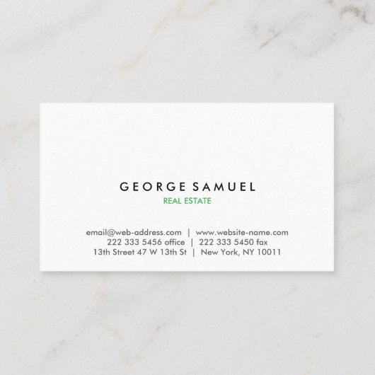 Elegant Minimal Business Branding Visitekaartje (Achterkant)