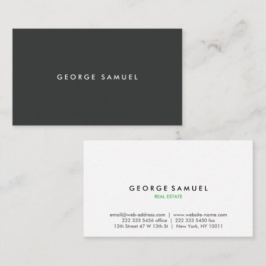 Elegant Minimal Business Branding Visitekaartje (Voorkant / Achterkant)