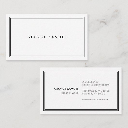 Elegant Minimal Business Branding Visitekaartje (Voorkant / Achterkant)
