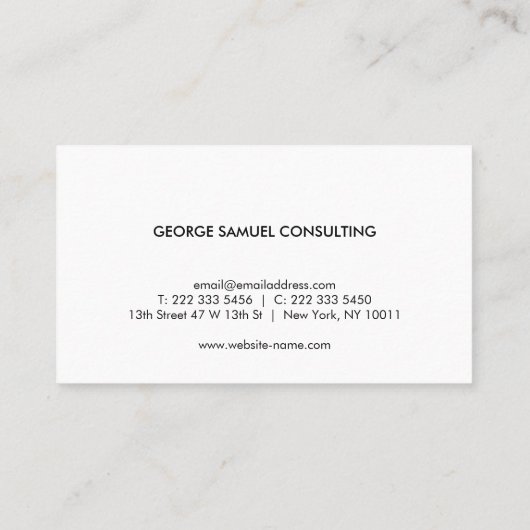 Elegant Minimal Business Branding Visitekaartje (Achterkant)