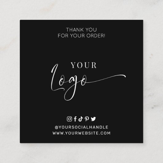 Elegant Minimal Cake Poppen Verzorgingsinstructies Vierkante Visitekaartje (Achterkant)