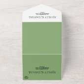 Elegant Minimal Calligraphy Green Modern Wedding All In One Uitnodiging (Buitenkant)