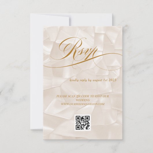 Elegant Minimal Calligraphy Wedding QR code RSVP Kaartje (Voorkant)