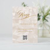Elegant Minimal Calligraphy Wedding QR code RSVP Kaartje (Staand voorkant)