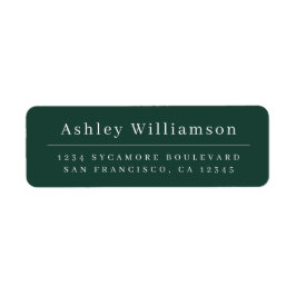 Elegant Minimal Chic Dark Green Return-adres Etiket