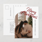 Elegant Minimal Christmas | Modern Family 1 Photo Feestdagenkaart (Voorkant / Achterkant)