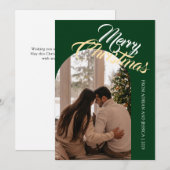 Elegant Minimal Christmas | Modern Family 1 Photo Feestdagenkaart (Voorkant / Achterkant)