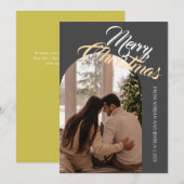 Elegant Minimal Christmas | Modern Family 1 Photo Feestdagenkaart (Voorkant / Achterkant)