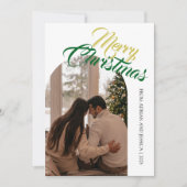 Elegant Minimal Christmas | Modern Family 1 Photo Feestdagenkaart (Voorkant)