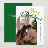 Elegant Minimal Christmas | Modern Family 1 Photo Feestdagenkaart (Voorkant / Achterkant)