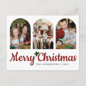 Elegant Minimal Christmas | Modern Family 3 Photo  Feestdagenkaart (Voorkant)