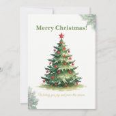 Elegant Minimal Christmas Tree Card Feestdagenkaart (Voorkant)