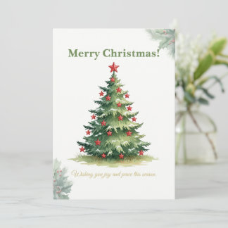 Elegant Minimal Christmas Tree Card Feestdagenkaart