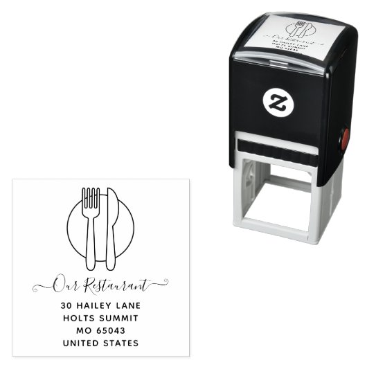 Elegant Minimal Classy Professional Restaurant Zelfinktende Stempel (In situ)