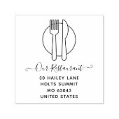 Elegant Minimal Classy Professional Restaurant Zelfinktende Stempel (Design)