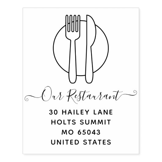 Elegant Minimal Classy Restaurant Professional Rubberstempel (Afrduk)