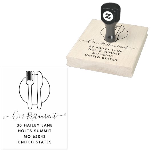 Elegant Minimal Classy Restaurant Professional Rubberstempel (Gestempeld)