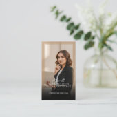 Elegant Minimal Consulting Coach Photo QR Code Visitekaartje (Staand voorkant)